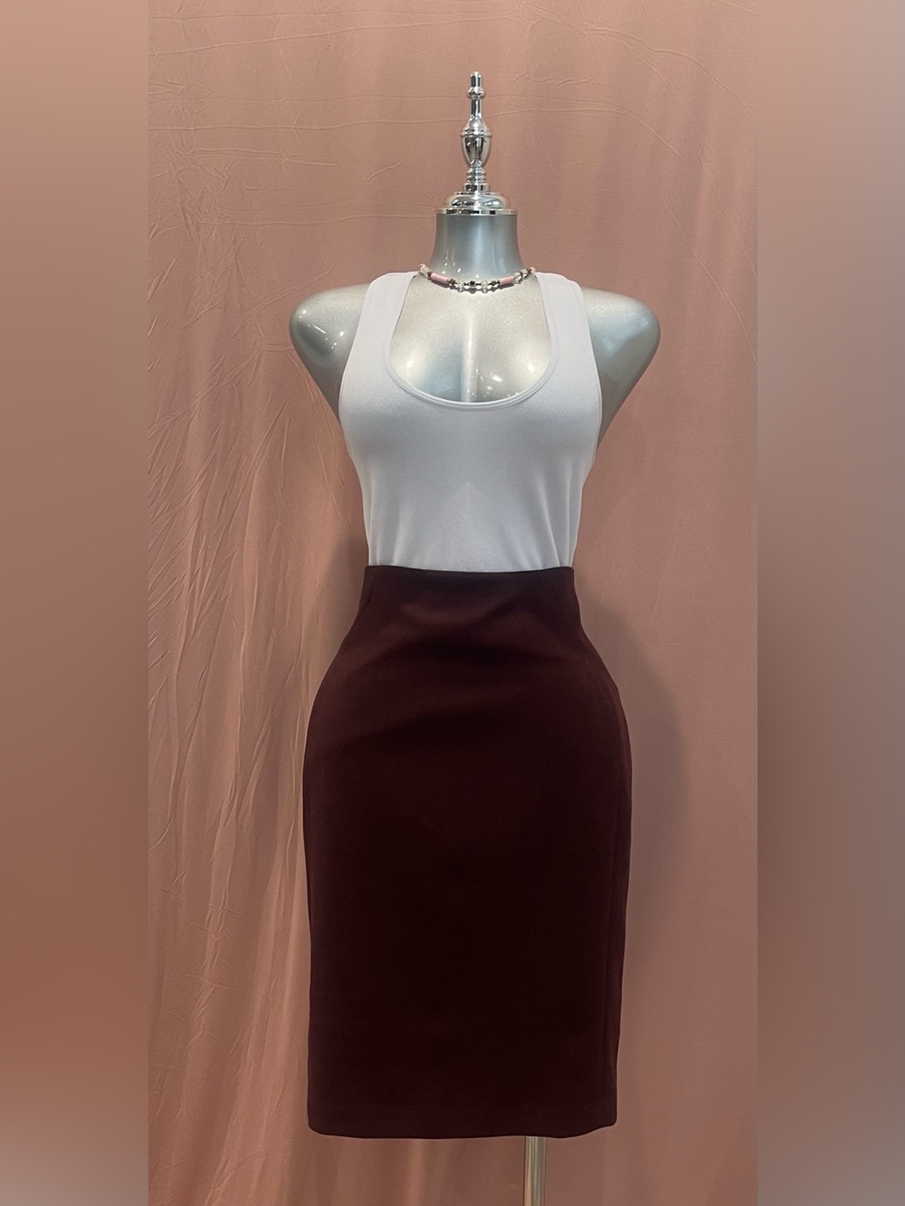 White House Black Market Chocolate Brown High-Waist Pencil Skirt